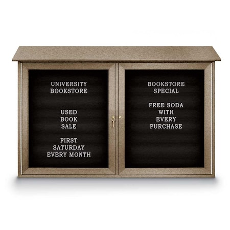 United Visual Products Indoor Enclosed Combo Board, 48"x36", Bronze Frame/White Porc & Cork UVCB4836BZ-WHTPORC-CORK